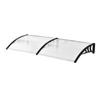Outsunny 75 x 195 cm Curved Door Window Awning Canopy, Polycarbonate Cover Front Door Outdoor Patio, UV Rain Snow Protection Shelter, Clear