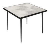 Outsunny Outdoor Dining Table for 4 with Marble Effect Tempered Glass Top Grey - Grey - Steel, Tempered Glass - 90L x 90W x 74Hcm