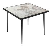 Outsunny Outdoor Dining Table for 4 with Marble Effect Tempered Glass Top Grey | TJ Hughes