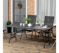 Outsunny Outdoor Dining Table For 6, Folding Garden Dining Table In Dark Grey Dark Grey