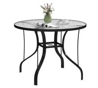 Outsunny Outdoor Dining Table with Parasol Hole, Round, 96.5 x 96.5 x 71 cm