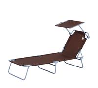 Alfresco Premium Reclining Sun Lounger with Overhead Canopy, black