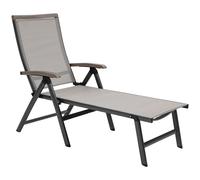 Outsunny Outdoor Folding Sun Lounger, 5-Position Adjustable Chaise Lounge Chair with Aluminium Frame for Patio, Pool and Garden, Brown