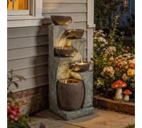 Outsunny Outdoor Fountain, Resin Freestanding Garden Fountain