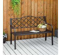 Outsunny Outdoor 2 Seater Garden Bench Antique Style Cast Iron - Brown, Brown