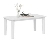 Outsunny Outdoor Garden Coffee Table, HDPE All-Weather Garden Table, Rectangular Outdoor Table with Slatted Tabletop for Patio, Balcony, 91 x 44 x 42 cm, White White