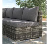Outdoor Rattan Single Middle Sofa with Cushions, Grey