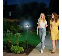 Outsunny Outdoor Garden Solar Light with Base Freestanding Energy-saving Optical - Black - 15L x 15W x 120H(cm)