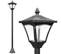 Outsunny Outdoor Garden Solar Post Lamp Photosensitive LED Lantern Bollard Pathway 1.2M Tall - Black