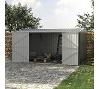 Outsunny Outdoor Garden Storage Shed Steel Tool Storage Box for Backyard Grey