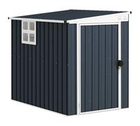 Outsunny 7.6 x 4ft Outdoor Garden Storage Shed with Window, Dark Grey