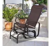 OUTSUNNY Outdoor Gliding Rocking Chair w/ Metal Frame for Patio, Backyard in Brown Outsunny Brown
