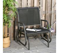 Outdoor Gliding Swing Chair Garden Seat with Mesh Curved Back Steel Outsunny Black One Size