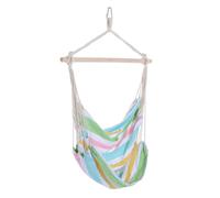 Outsunny Outdoor Hanging Rope Chair with Cotton Rope, Garden Hammock Chair with Wooden Support Bar Cotton Cloth, Portable Garden Chair for Patio & Tree, Green Green