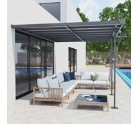 Outsunny Outdoor Patio Gazebo Pergola, Aluminum Post, 4.35 x 3 m PC Roof