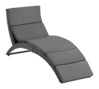 Outsunny Outdoor PE Rattan Sun Lounger