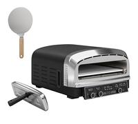 Outsunny Outdoor Pizza Oven Dual Heat Control 6 Presets Electric Pizza Maker with 37 cm Stone and Peel