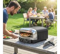 Outsunny Outdoor Pizza Oven Dual Heating Control 37 Cm In Black Black