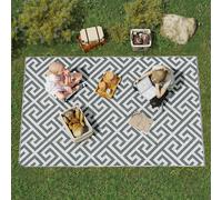 Outsunny 152x243cm Outdoor Plastic Straw Rug, Grey