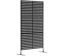 Outsunny Outdoor Privacy Screen, Freestanding Outdoor Divider, Striped Black