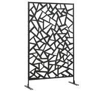Outsunny Outdoor Privacy Screen Freestanding Metal Partition Screen with Expansion Screws for Patio & Deck, Expandable Aosom UK