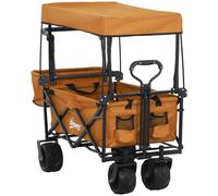 Outsunny Outdoor Push Pull Wagon Stroller Cart W/ Canopy Top Orange | TJ Hughes