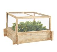Outsunny Outdoor Raised Garden Bed with Cold Frame Greenhouse and Openable Top