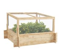 Outsunny Outdoor Raised Garden Bed with Cold Frame Greenhouse and Openable Top