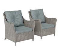 OutSunny Outdoor Rattan Chair PE Rattan, Steel Light Grey Outdoor Pack of 2