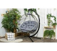 Outsunny Outdoor Rattan-Effect Hanging Chair