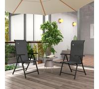 OUTSUNNY Outdoor Rattan Folding Chair Set w/ Adjustable Backrest in Grey | Size: 2 Pack Outsunny Grey 2 Pack