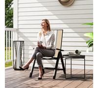 OUTSUNNY Outdoor Rattan Folding Chair with 5-Position Adjustable Backrest in Orange | Size: 1 Pack Outsunny Orange 1 Pack