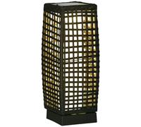 Outsunny Outdoor Rattan Solar Lantern Wtih Auto On/off Solar Powered Led Lights