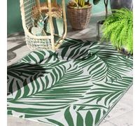 OUTSUNNY Outdoor Rug, 1.5 x 2.4m Patio Floor Mat, Green & White | Size: 155 cm x 230 cm Outsunny Green 155 cm x 230 cm