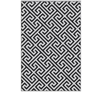 Outsunny Outdoor Rug Reversible 152 x 243 cm (5 x 8 ft), Black & White | Plastic Straw Rug, Portable RV Camping Mat, Garden, Deck, Picnic, Indoor Use