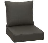 Outsunny Outdoor Seat and Back Cushion Set, 63L x 55W x 15Dcm Olefin Patio Deep Seating Chair Fade Resistant Replacement Cushion for Rattan Sofa, Indoor or Outdoor Furniture, Dark Grey