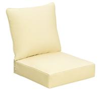 Outsunny Outdoor Seat and Back Cushion Set, 63L x 55W x 15Dcm Olefin Patio Deep Seating Chair Fade Resistant Replacement Cushion for Rattan Sofa, Indoor or Outdoor Furniture Beige