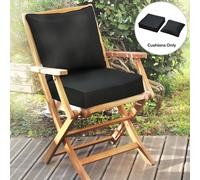 OUTSUNNY Outdoor Seat & Back Cushion Set, Olefin Patio Chair Cushion in Black Outsunny Black