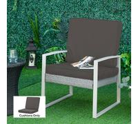 Outsunny Outdoor Seat and Back Cushion Set Replacement Cushions, Dark Grey - Dark Grey - Polyester - 56L x 52W x 7H cm