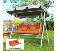Outsunny Outdoor Seat Cushions Back Cushion with 2 Pillows, Seat Pads
