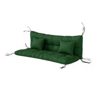 Outsunny Outdoor Seat Cushions Back Cushion with 2 Pillows, Water Repellent Seat Pads for 3-Seater Chair, Swing, Sofa - Green - 150 x 50 x 10 cm
