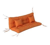 Outsunny Outdoor Seat Cushions Back Cushion with 2 Pillows, Water Repellent Seat Pads for 3-Seater Chair, Swing, Sofa, CUSHIONS ONLY, NO SWING, Orange