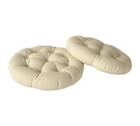 Alfresco Outdoor Seat Cushions Set of 2, Tufted Round Chair Pads, Yellow, none