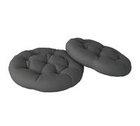 Outsunny Outdoor Seat Cushions Set of 2, Tufted Round Chair Pads, Dark Grey