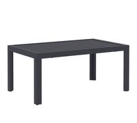 Outsunny Outdoor Side Table, Rectangular Patio Coffee Side Table with Steel Frame and Slat Tabletop for Garden, Balcony, Grey