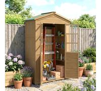 Outsunny 4 x 2ft 3 Shelf Light Brown Apex Garden Storage Shed - Size: 2 x 4ft - Wilko