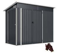 Outsunny Outdoor Storage Shed, 7.5 X 4.3Ft Metal Garden Shed In Dark Grey Dark Grey