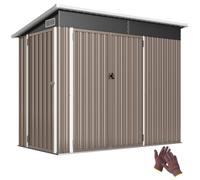 Outsunny Outdoor Storage Shed, 7.5 X 4.3Ft Metal Garden Shed In Light Grey Light Grey