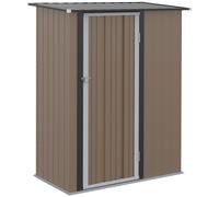 Outsunny Outdoor Storage Shed Steel Garden Shed with Lockable Door Brown | TJ Hughes
