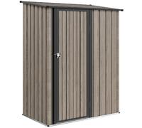 Outsunny Outdoor Storage Shed Steel Garden Shed w/ Lockable Door Light Grey | TJ Hughes